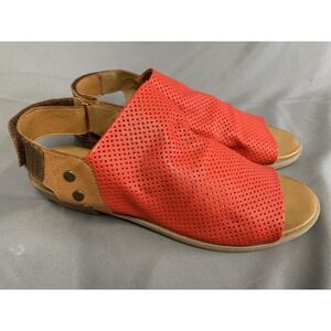 Spring Step Shoes Womens Size 8 39 Red Tan Sandals Rapture 2112‎ Leather Comfort